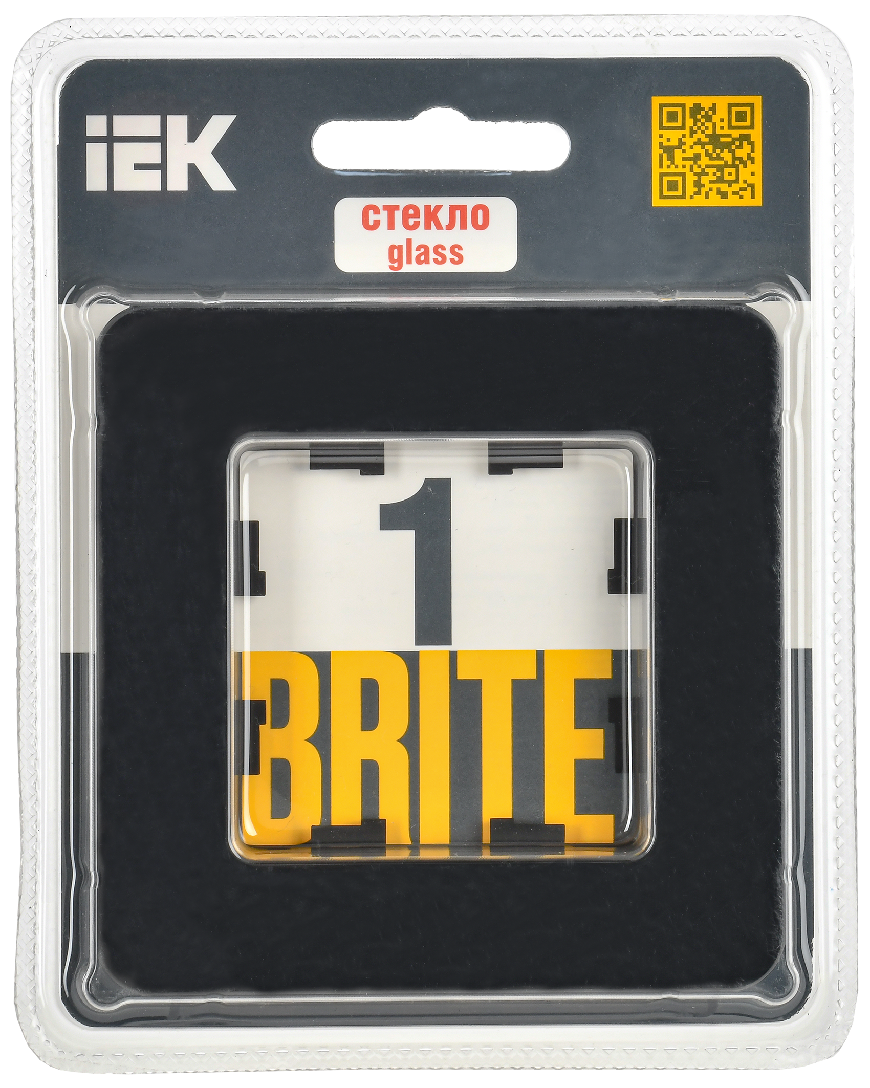 BRITE Рамка 1-местная РУ-1-2-Бр стекло черный RE IEK - Фото 2