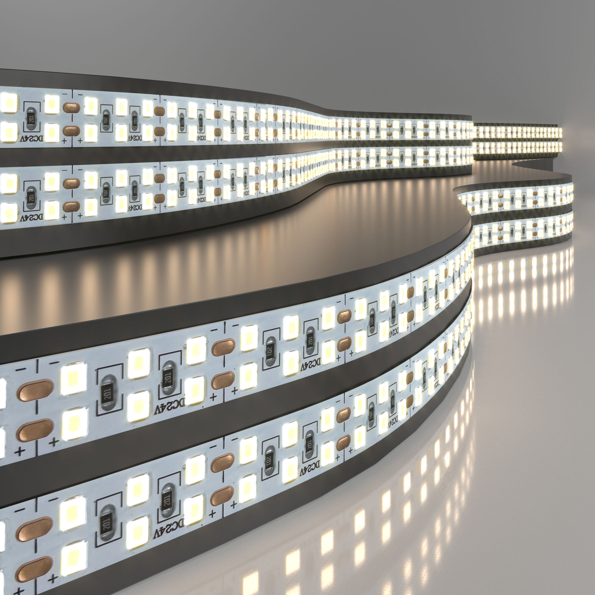 Лента светодиодная 240LED 18W IP20 двухрядная 4200К дневной белый 2835 24V 240Led 18W IP20 Elektrost