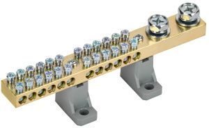 Шина N "ноль" на двух угловых изоляторах 200А ШНИ-10х18-24-L2-С IEK YNN30-24-C2-K03