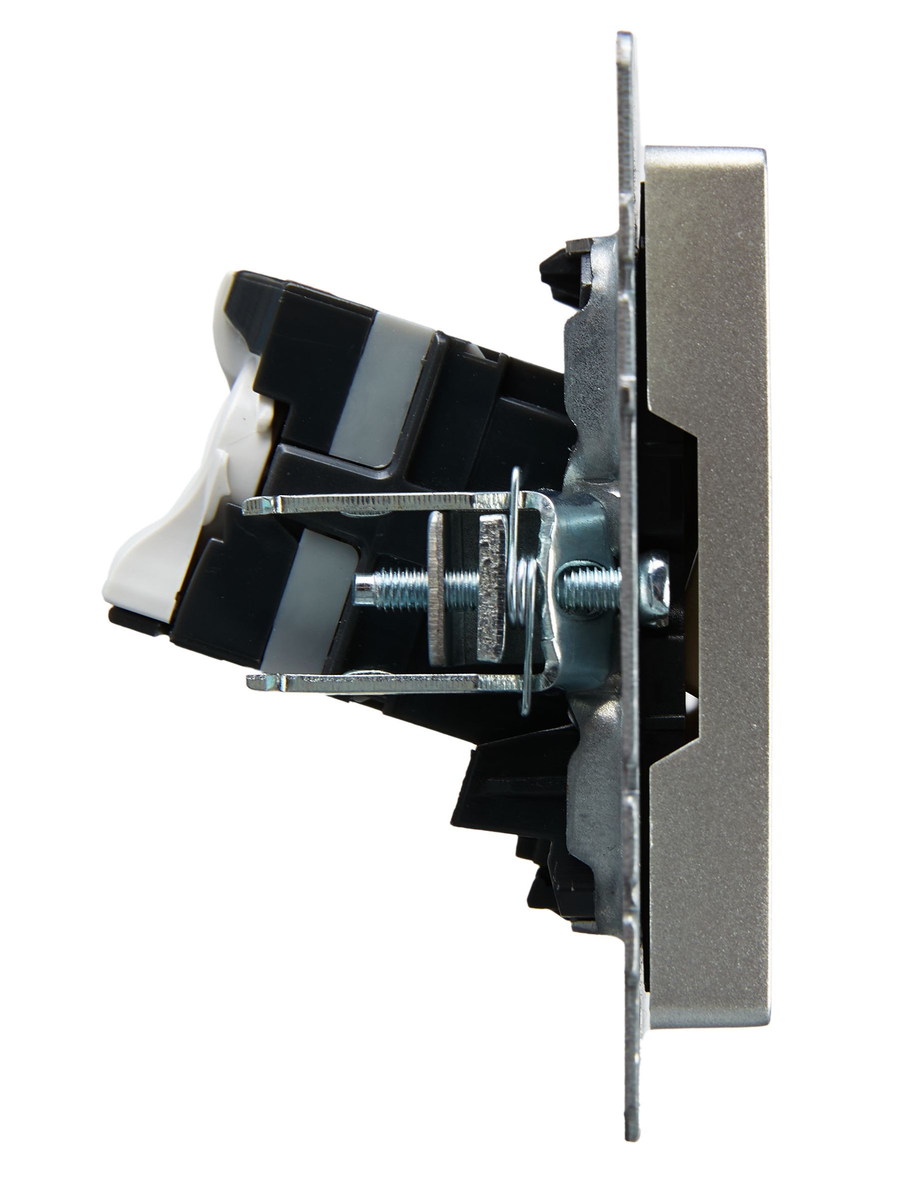 BRITE Розетка компьютерная двойная RJ45 кат.5E РК10-2-БрА алюминий IEK - Фото 2