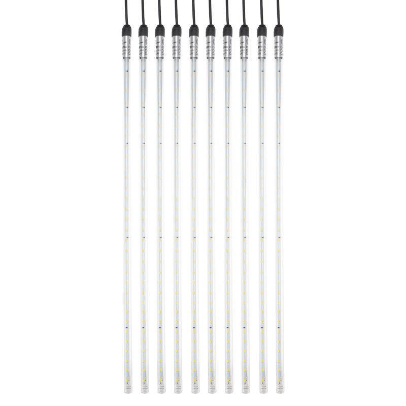 Гирлянда Тающие сосульки комплект 10 шт. х 50см, шаг 100см, 600 LED ТЕПЛЫЙ БЕЛЫЙ, черный каучук, IP67, 24В, соединяется NEON-NIGHT - Фото 3