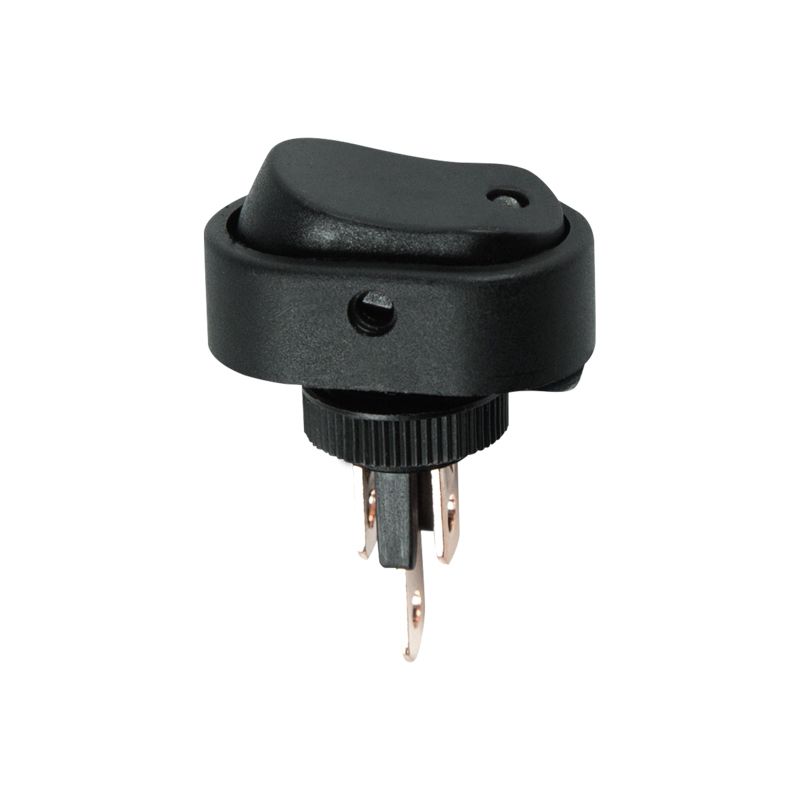 Выключатель клавишный 12V 30А (3с) ON-OFF черный ОВАЛ с желтой LED подсветкой (RWB-523, ASW-20D) REXANT 36-2672