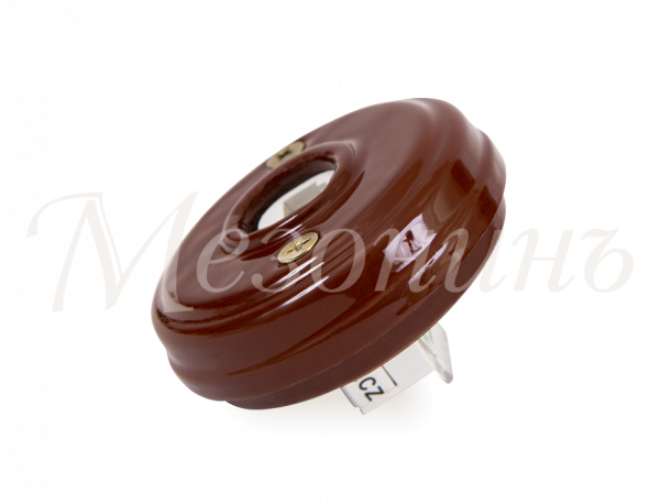 Розетка ретро компьютерная RJ45  (без подъемной рамки D70x25), цвет - коричневый, коллекция "Новая Г