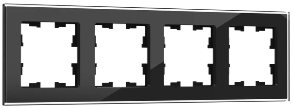 BRITE Рамка 4 -местная РУ-4-2-БрЧ стекло черный IEK BR-M42-G-K02