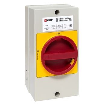 ПК-2-13 25А 3P "ВКЛ-ВЫКЛ" блок. в боксе IP65 EKF pk-2k-13-25-a65