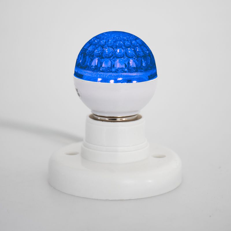 Лампа светодиодная, диаметр 50мм, E27, 9 LED, 1Вт, СИНИЙ, прозрачная колба, 230В NEON-NIGHT - Фото 3