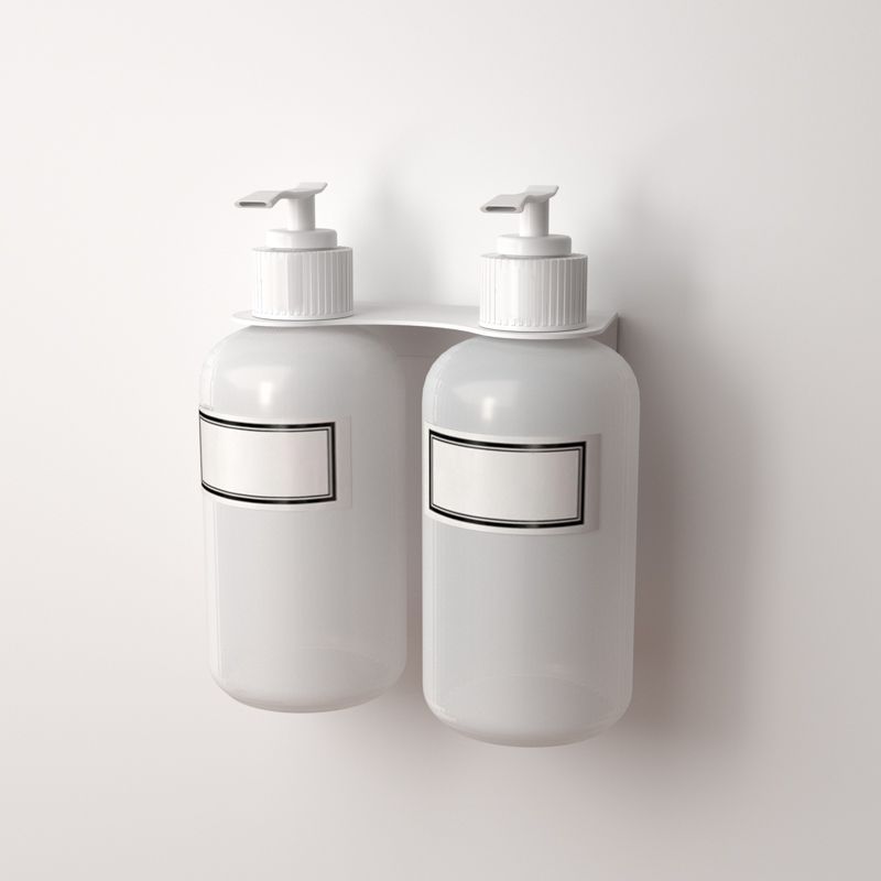 Держатель дозатора для жидкого мыла и шампуней на 2 флакона настенный, белый REXANT 38-0700