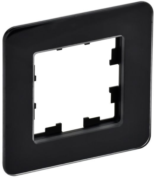 BRITE Рамка 1-местная РУ-1-2-Бр стекло черный RE IEK BR-M12-G-41-K02