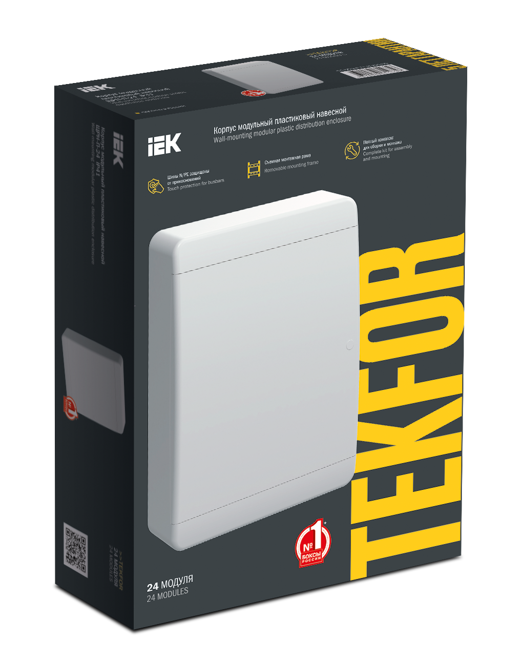 TEKFOR Корпус пластиковый БЕЛЫЙ ЩРН-П-24, IP41 белая дверь IEK - Фото 2