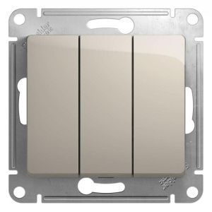 Выключатель 3-кл. СП Glossa 10А IP20 (сх. 3) 10AX механизм молочн. SE GSL000931 458399