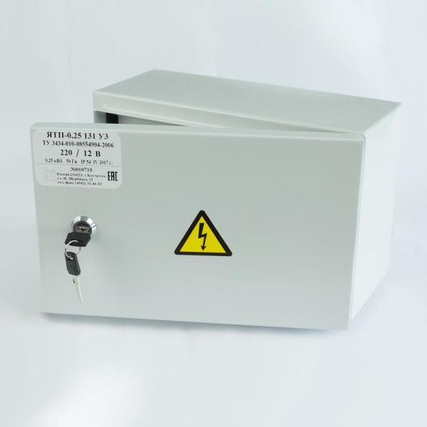 Ящик с понижающим трансформатором ЯТП 0.25 220/24В (2 авт. выкл.) IP54 DEKRON