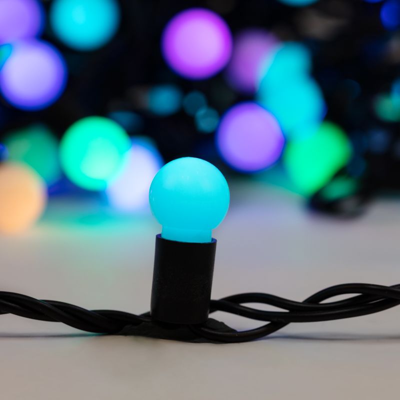 Гирлянда светодиодная Мультишарики Ø17,5мм 10м 100 LED RGB черный ПВХ IP65 быстрая смена цвета 230В нужен блок 303-500 NEON-NIGHT - Фото 3