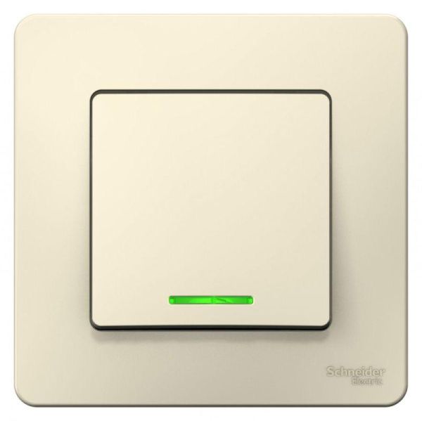 Переключатель проходной 1-кл. СП Blanca 10А IP20 (сх. 6) 250В с подсветкой молочн. SE BLNVS010612