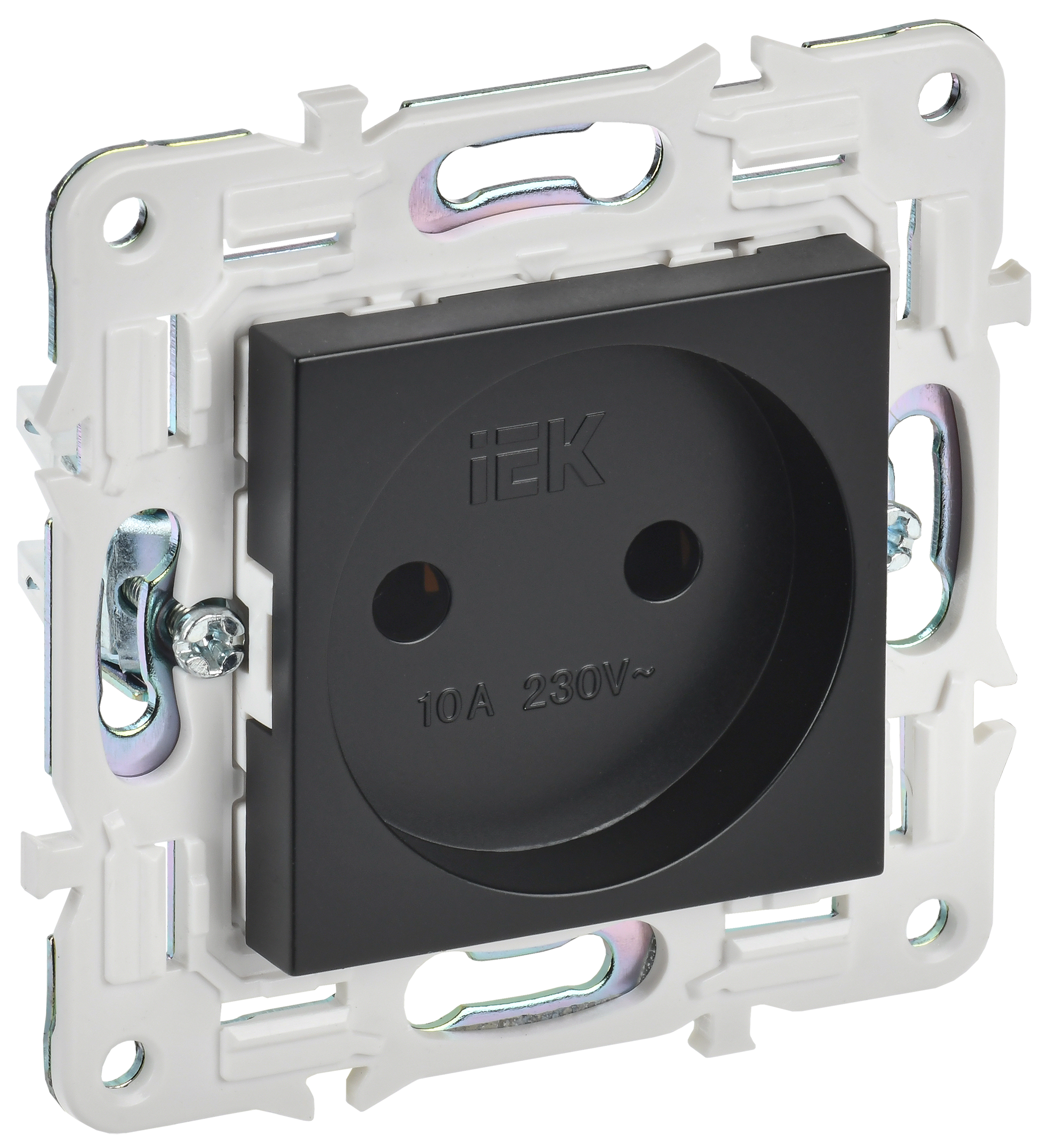 SKANDY Розетка без заземления без защитных шторок 10А SK-R02Bl черный IEK SK-R10-10-K02