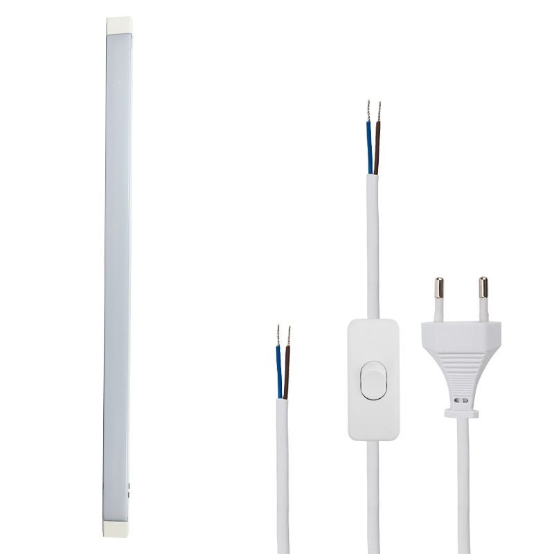 Комплект Светодиодный линейный светильник REXANT СПО 110 ОПАЛ 55 Вт, 185-265 В, IP20, 5225 Лм, 4000 K нейтральный свет + Сетевой шнур с выключателем 607-021-1