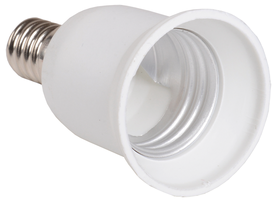 Переходник Е14-Е27 ПР14-27-К02 пластик белый (индивидуальный пакет) IEK EPR21-01-01-K01