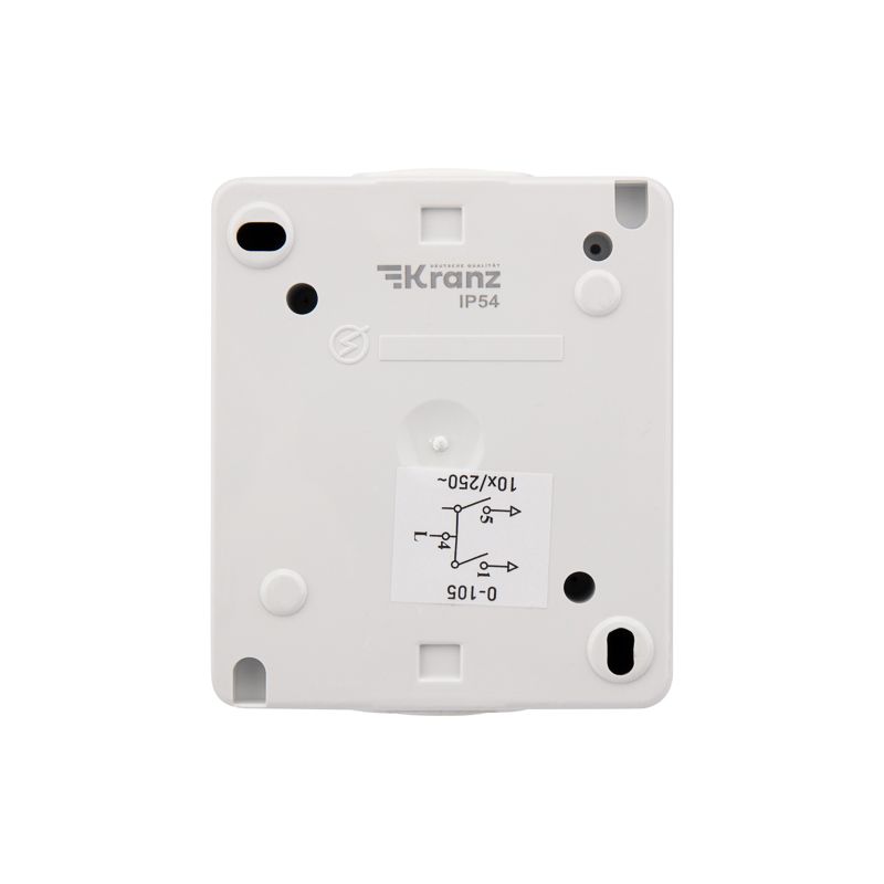 Выключатель двухклавишный INDUSTRIAL IP54 о/у, белый KRANZ - Фото 4