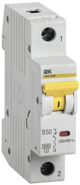 KARAT Автоматический выключатель ВА47-60M 1P B 50А 6кА IEK