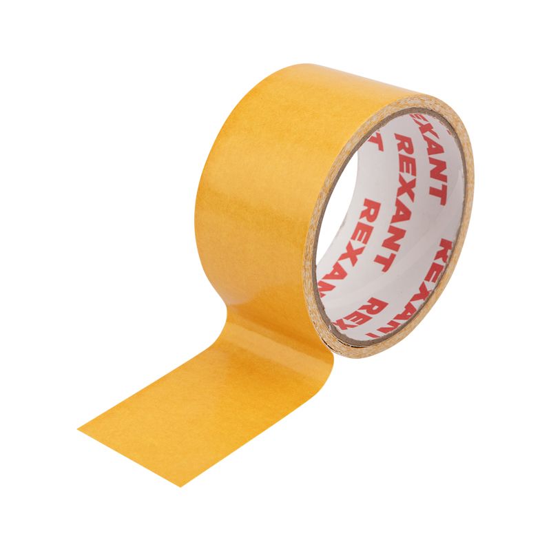 Двухсторонний скотч REXANT, тканевая основа 48 мм, ролик 5 м 09-6348
