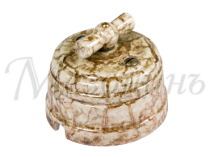 Выключатель ретро фарфоровый поворотный перекрестный (в комплекте с подъемной рамкой D70x60), цвет GE70402-19