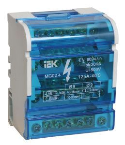 Шины на DIN-рейку в корпусе (кросс-модуль) ШНК 4х7 3L+PEN IEK YND10-4-07-100