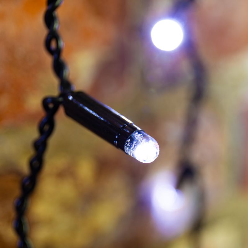 Гирлянда светодиодная Занавес 2х3м 600 LED БЕЛЫЙ черный ПВХ IP65 эффект мерцания 230В нужен блок 303-500 NEON-NIGHT - Фото 2