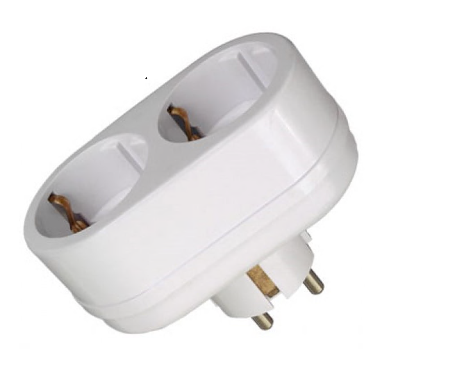 Сетевой разветвитель 2 гн. с/з, 16 А, 2T2 белый, в индивидуальной упаковке 2Т2 бел. И.У.