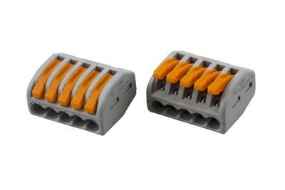 222-415 Универсальная клемма, 5-проводная, серая (0,08-2,5/4 мм²) (40 шт/уп) WAGO 07-5155