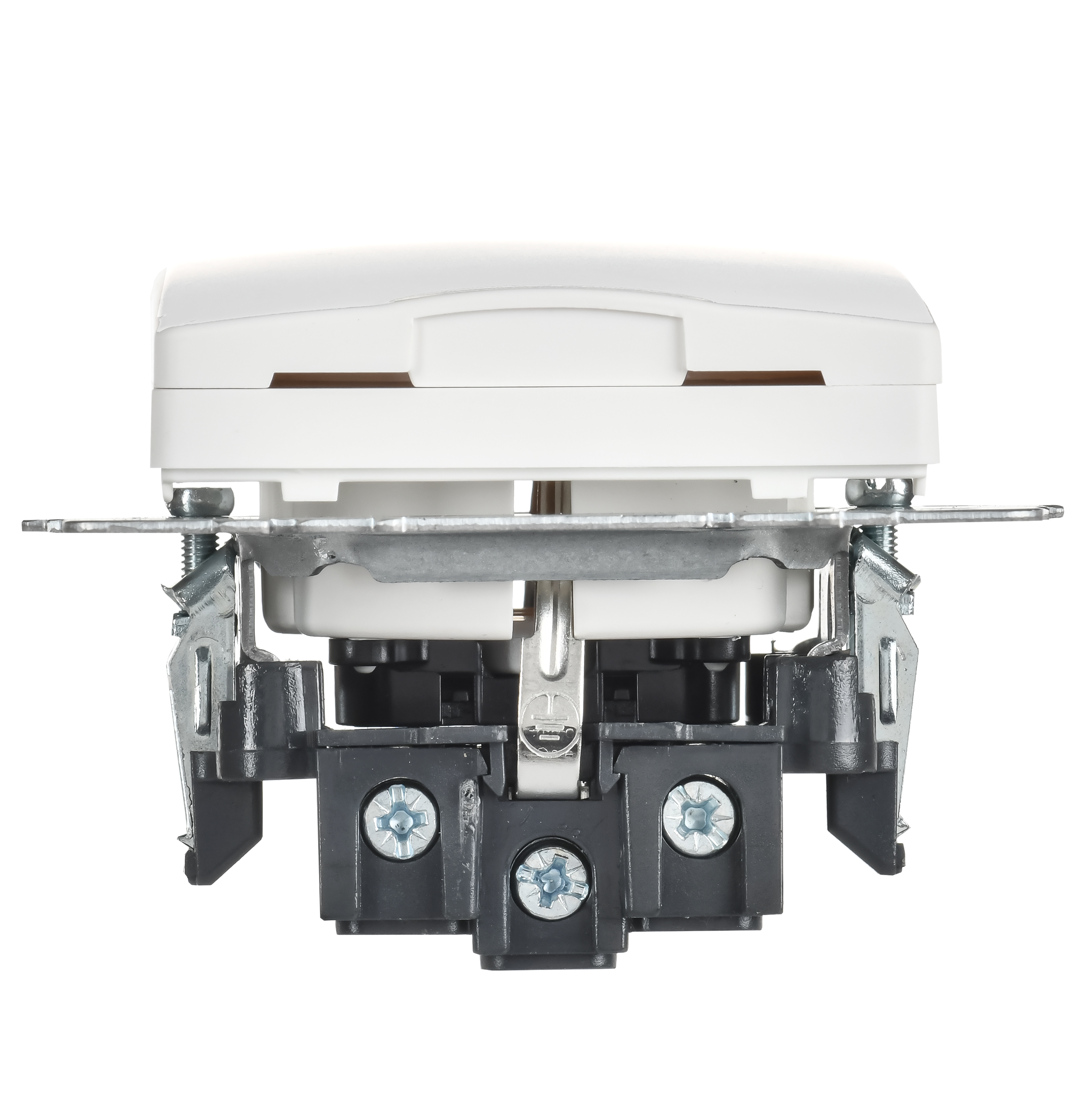 BRITE Розетка 1-местная с заземлением с защитными шторками и крышкой 16А IP20 РСбш10-3-БрАБ арктический белый IEK - Фото 4