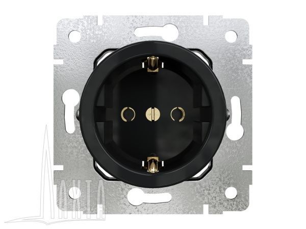 Розетка с ЗК, скрыт,установки, цвет - чёрный Лахта/Лахта СенатЪ