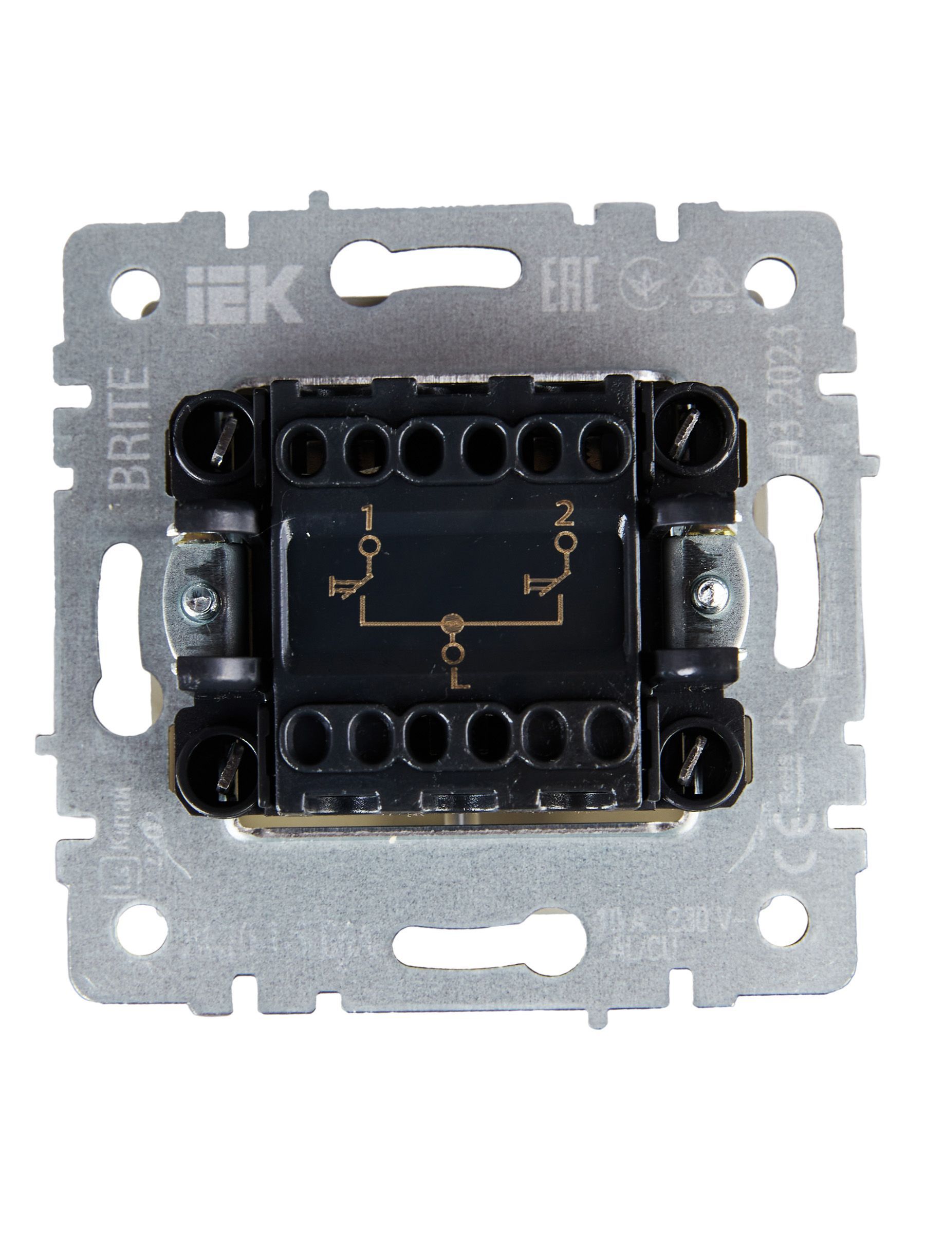 BRITE Выключатель жалюзи 10А ВС10-1-5-БрА алюминий IEK - Фото 3