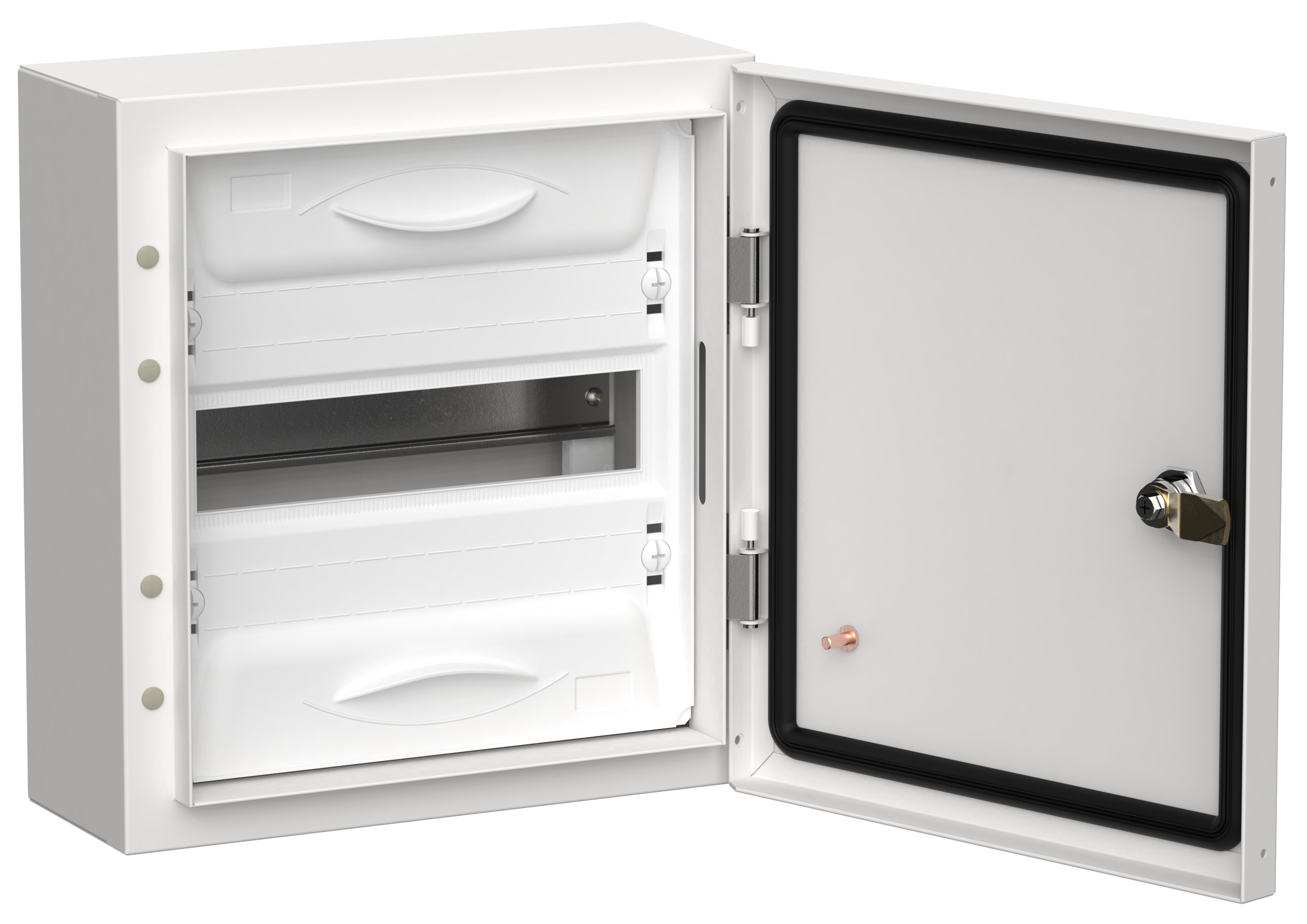 TITAN 5 Корпус металлический ЩРн-12 (1х12) 335х310х140мм IP54 белый (одна дверь) IEK