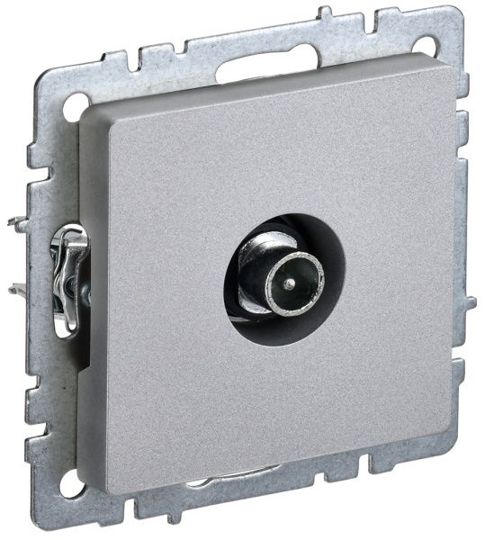 BRITE Розетка TV проходная РТВ10-0-БрА алюминий IEK BR-A10-P-K47