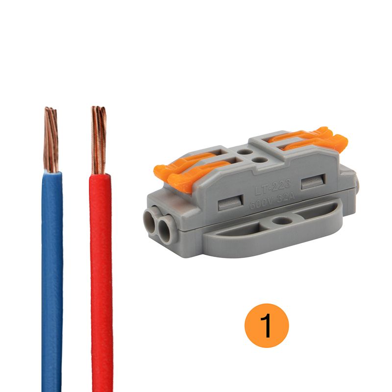 Клемма СМК 222-422P проходная 2 полюса, с монтажной площадкой (0,08-4 мм²), серая (50 шт./уп.) REXANT - Фото 4
