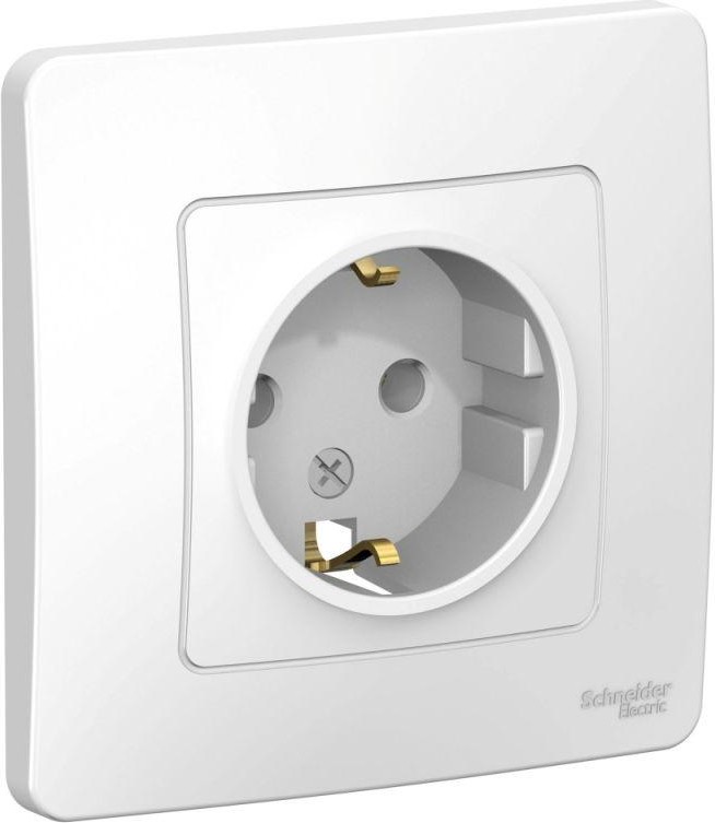 Розетка 1-м СП Blanca 16А IP20 250В с заземл. без защ. шторок бел. SE BLNRS001011