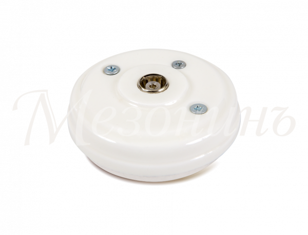 Розетка ретро TV (SAT) оконечная (без подъемной рамки, D70x25), цвет - белый, коллекция "Новая Голла