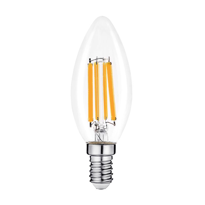 Светодиодная лампа WOLTA Filament, AC 220-240В, 50/60 Гц, прозрачное стекло, "Свеча", C35, E14, 15 Вт, 1200 лм, 6500 К, 1/10/100 - Фото 2