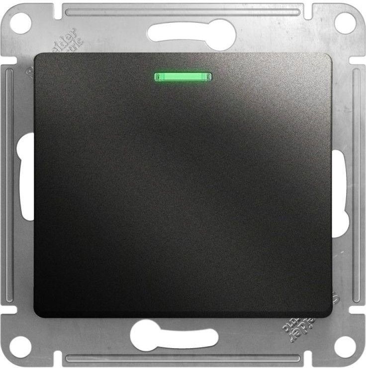 Выключатель 1-кл. СП Glossa 10А IP20 (сх. 1а) 10AX с подсветкой механизм антрацит SE GSL000713