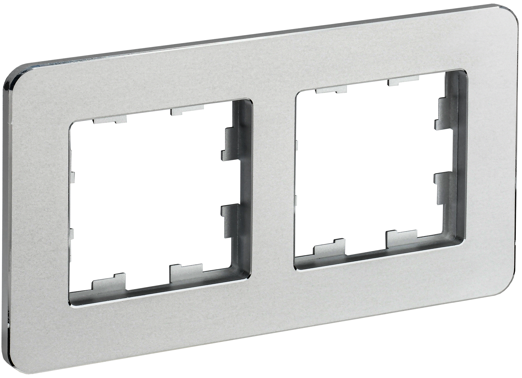 BRITE Рамка 2-местная РУ-2-1-Бр металл алюминий RE IEK