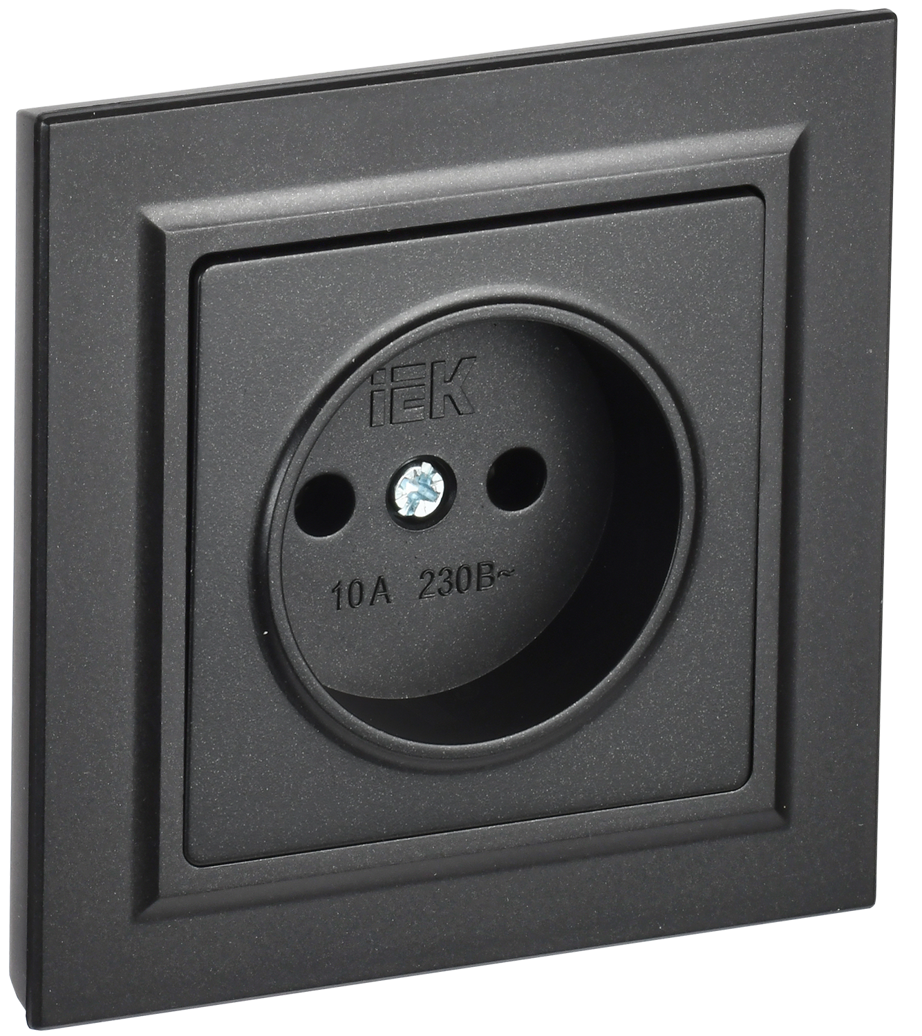 BRITE Розетка 1-местная без заземления без защитных шторок 10А в сб. РСР10-1-0-БрЧ черный IEK BR-R10-10-K02-F