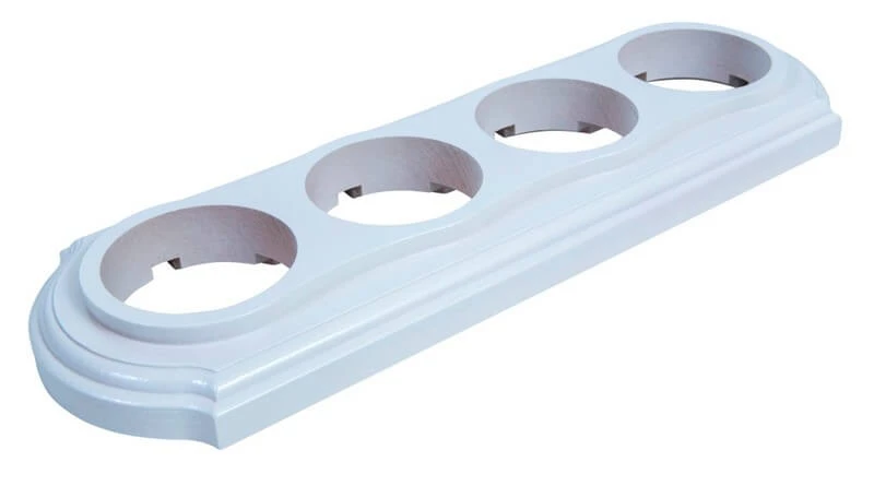 Рамка  четырехместная "Элегант" , цвет - белый, ТМ "МезонинЪ" GE70704-01