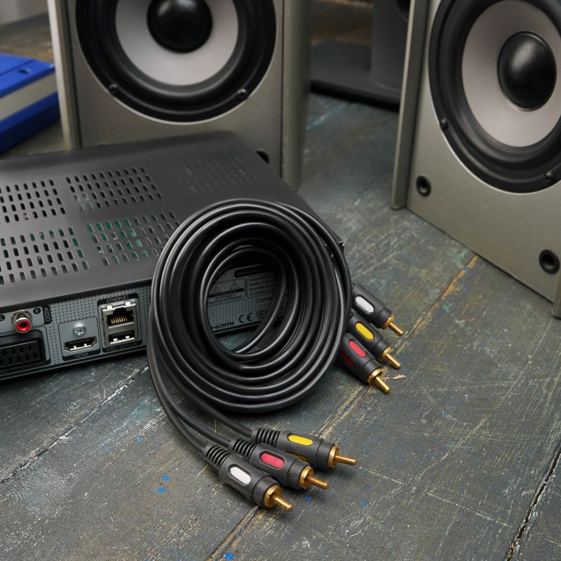 Шнур 3RCA - 3RCA, 3м, Gold REXANT - Фото 2