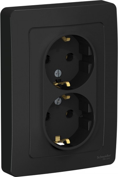 Розетка 2-м СП Blanca 16А IP20 250В с заземл. без защ. шторок антрацит SE BLNRS001026 - Фото 3