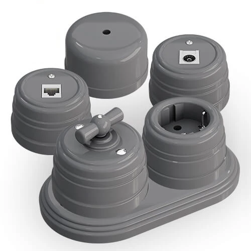 Выключатель ретро пластиковый поворотный на два положения, для включения из 2х мест (1-клавишный пр - Фото 2