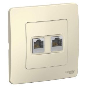 Розетка компьютерная 2-м СП Blanca RJ45 кат.5E молочн. SE BLNIS045452 1210313