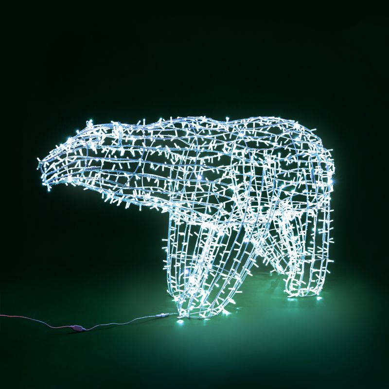 Фигура объемная Полярный медведь 210х110 см, 1500 LED, IP65, цвет свечения белый NEON-NIGHT - Фото 5