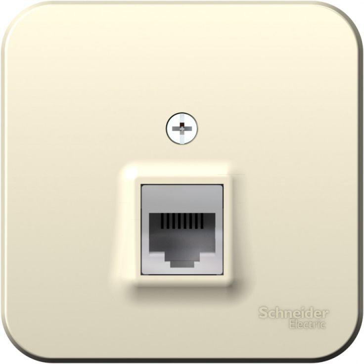 Розетка компьютерная 1-м ОП Blanca RJ45 кат.5E с изолир. пластиной молочн. SE BLNIA045002 - Фото 2