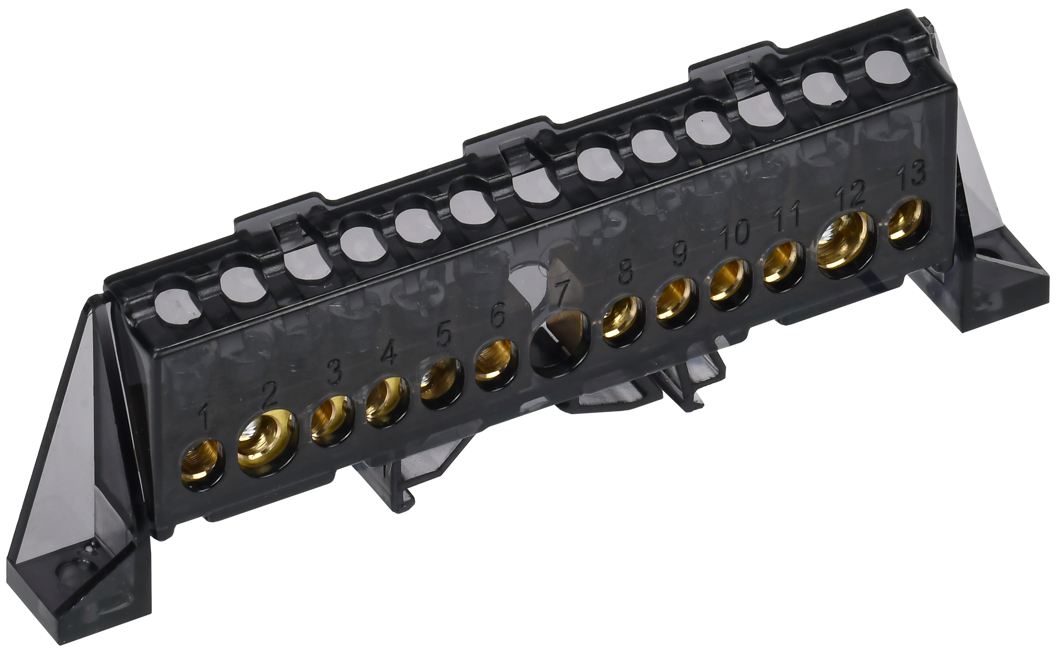 TEKFOR Шина N "ноль" в комбинированном DIN-изоляторе "Стойка" 8х12-(6+6)-Ч IEK TF-NN20-66-DP-K02