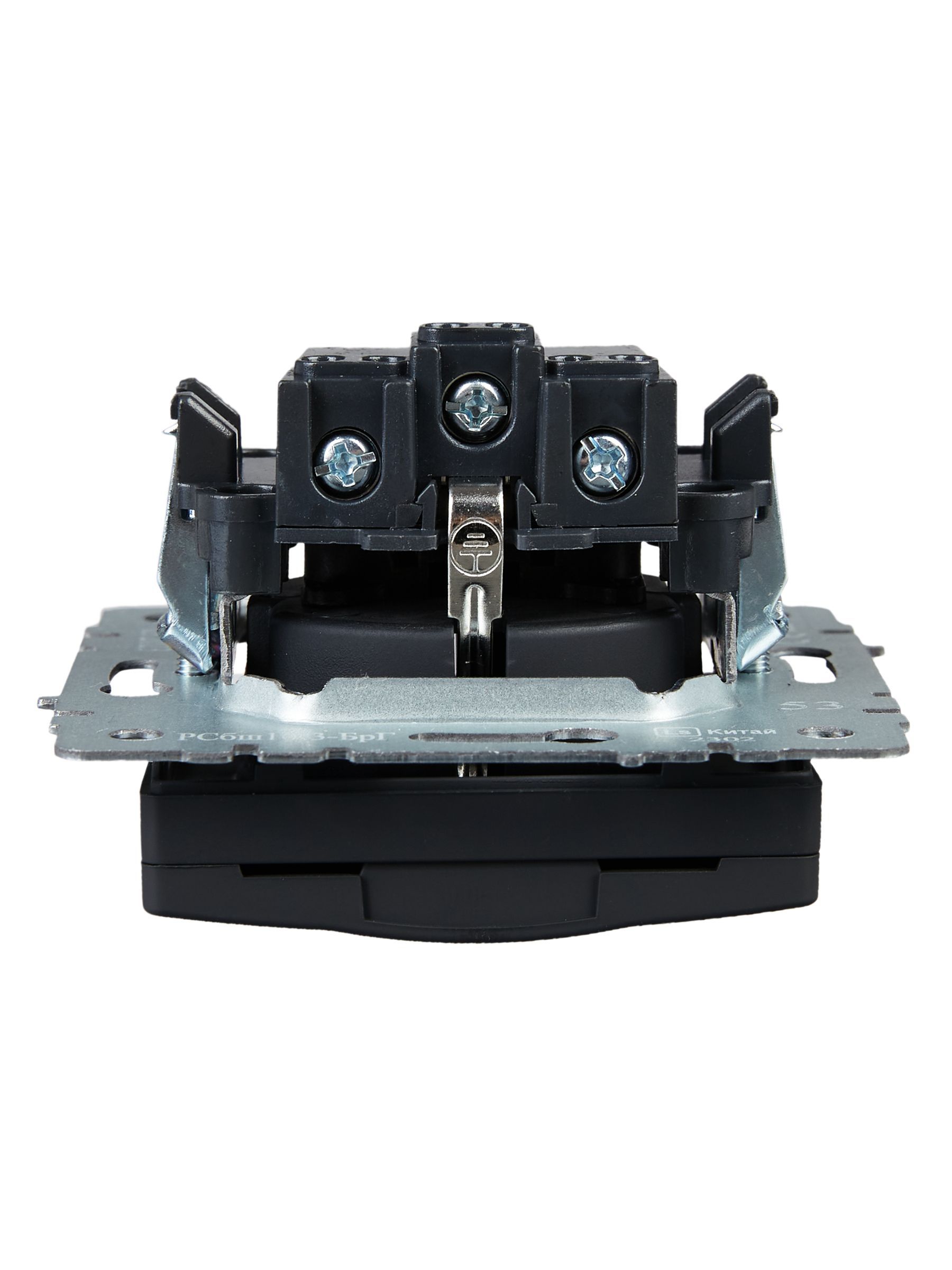 BRITE Розетка 1-местная с заземлением с защитными шторками и крышкой 16А IP20 РСбш10-3-БрГ графит IEK - Фото 5