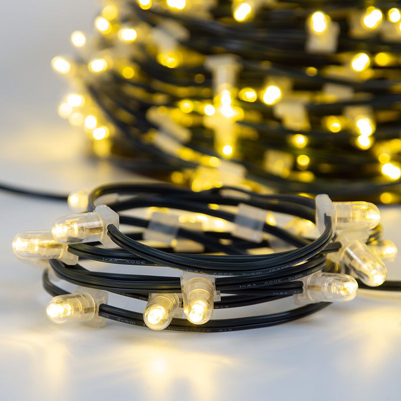 Гирлянда LED Clip Light 12V шаг 150 мм, цвет диодов ТЕПЛЫЙ БЕЛЫЙ, Flashing (Белый) - Фото 2